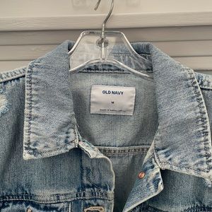 Distressed denim jacket